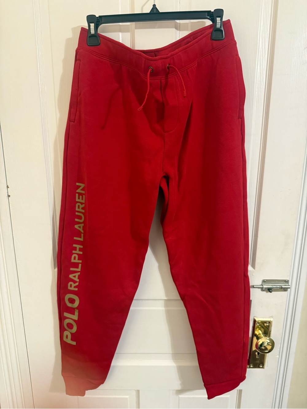 Polo by Ralph Lauren Red Sweatpants with Gold Logo